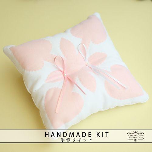 リングピロー キット　ハワイアンキルト　アンスリウム　ピンク　結婚式 ウェディング 手作りキット