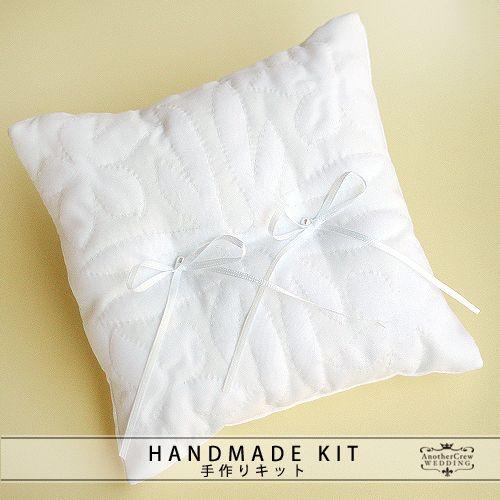 リングピロー キット　ハワイアンキルト　プルメリア　ホワイト　結婚式 ウェディング 手作りキット