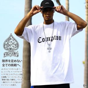 ACE FLAG Tシャツ 半袖 大きいサイズ ビッグシルエット エースフラッグ おしゃれ かっこいい Compton コンプトン ロゴ ヒップホップ｜本格派大人のB系XL&零ZERO