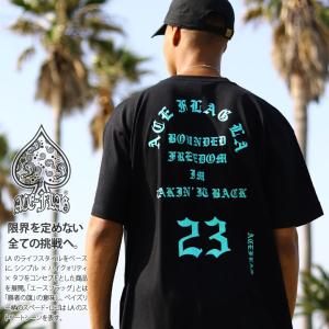 ACE FLAG Tシャツ 半袖 大きいサイズ エースフラッグ シンプル ビッグシルエット オーバーサイズ Pablo パブロ ナンバー 23 ロゴ グリーン系 ミント｜本格派大人のB系XL&零ZERO