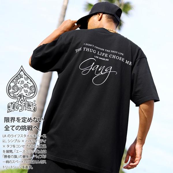ACE FLAG Tシャツ 半袖 メンズ 春夏用 黒 大きいサイズ エースフラッグ Gang ギャン...
