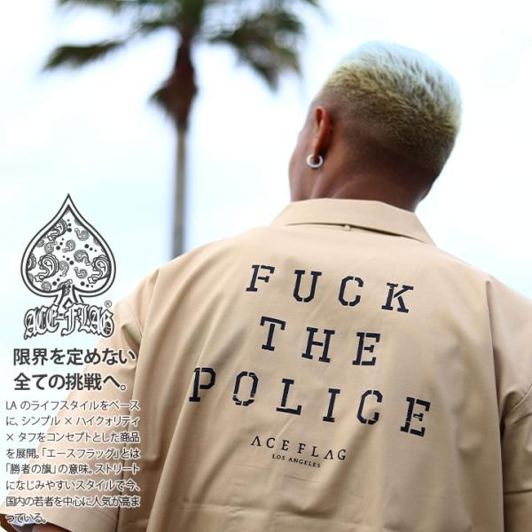 ACE FLAG 半袖シャツ 大きいサイズ ビッグシルエット エースフラッグ シャツ 半袖 開襟シャ...