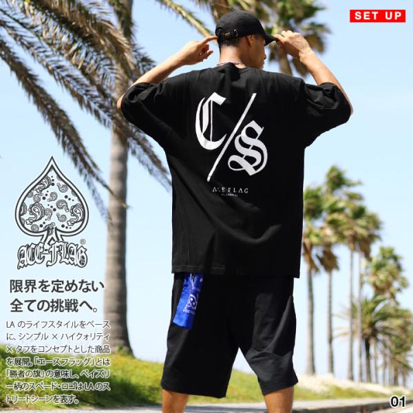 ACE FLAG 上下セット 半袖 ブランド Tシャツ ハーフパンツ 大きいサイズ エースフラッグ ...