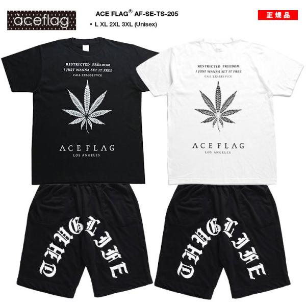 ACE FLAG 上下セット 半袖 ブランド Tシャツ ハーフパンツ 大きいサイズ エースフラッグ ...