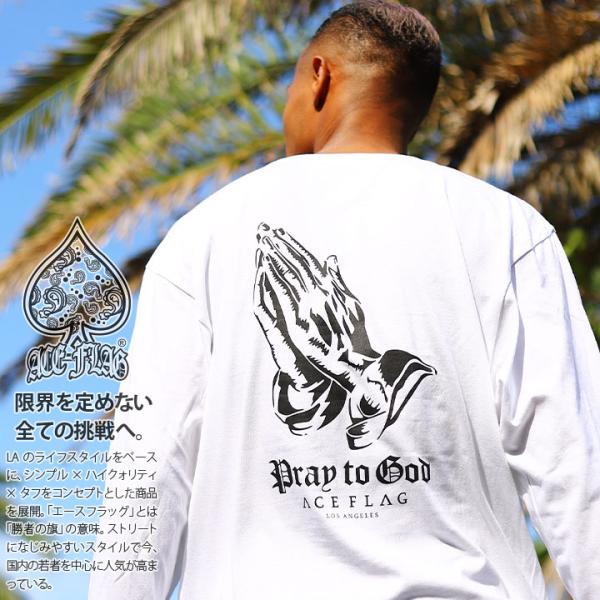 ACE FLAG ロンT 大きいサイズ エースフラッグ Tシャツ 長袖 神への祈り Pray to ...