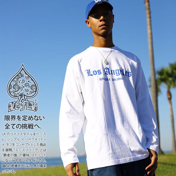 ACE FLAG ロンT 大きいサイズ エースフラッグ Tシャツ 長袖 シンプル 西海岸 Los A...