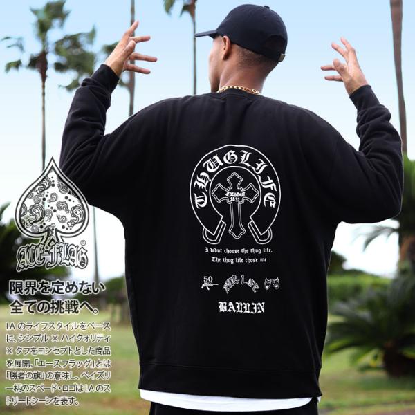 ACE FLAG トレーナー ブランド スケボー 長袖 スウェット 裏パイル 大きいサイズ エースフ...