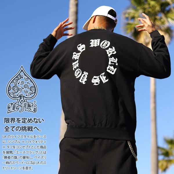 ACE FLAG トレーナー ブランド 長袖 スウェット 裏パイル 大きいサイズ エースフラッグ ト...