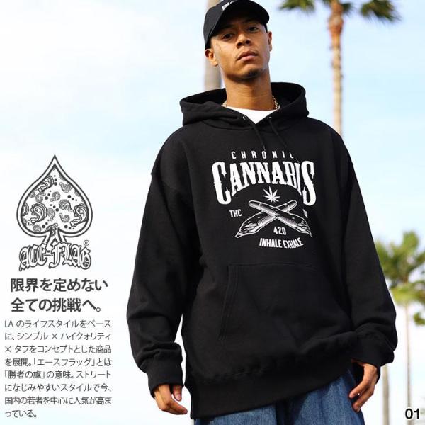 ACE FLAG パーカー ブランド フーディ 長袖 スウェット 裏パイル 大きいサイズ エースフラ...