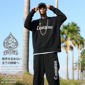 ACE FLAG 上下セット 長袖 ブランド 大きいサイズ エースフラッグ セットアップ トレーナー スウェット 上下 裏起毛 Compton コンプトン ビッグシルエット