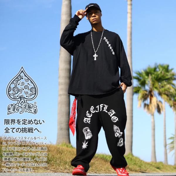 ACE FLAG 上下セット 長袖 ブランド スケボー 大きいサイズ エースフラッグ セットアップ ...