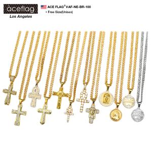 エースフラッグ ACEFLAG ネックレス ロングチェーン ンズ レディース b系 ヒップホップ ストリート系 75cm ダイヤモンドカット ジルコニア ラインストーン