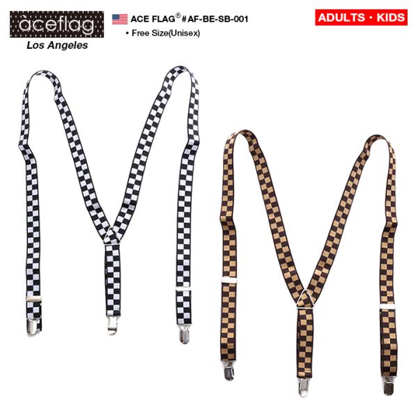 エースフラッグ ACEFLAG チェッカーフラッグ サスペンダー 吊りバンド ベルト