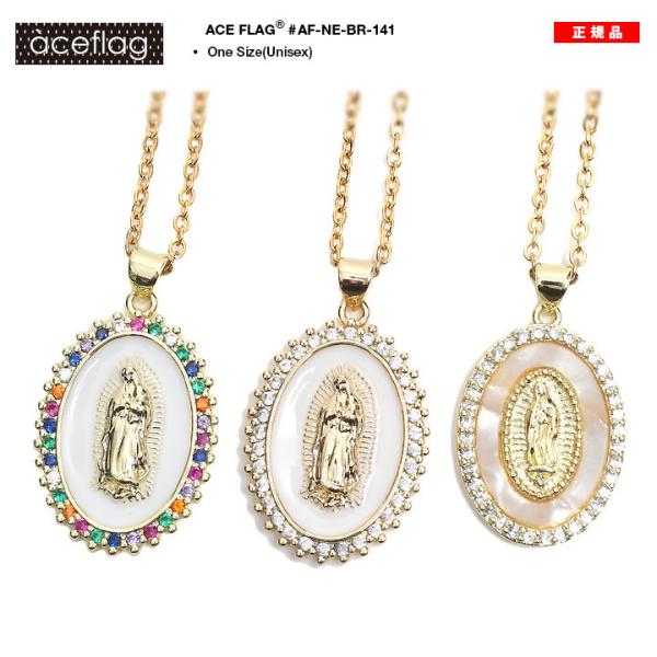 ACE FLAG ネックレス ロング チェーン カジュアル ゴールド ペンダント ペアネックレス エ...
