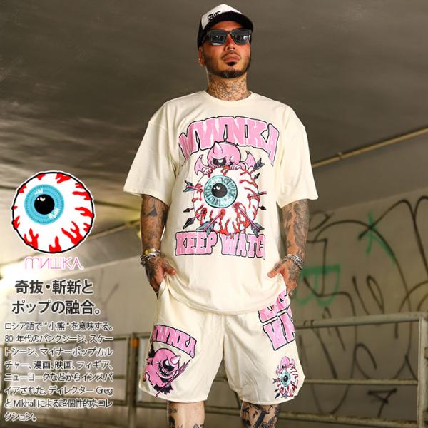 MISHKA 上下セット 半袖 ブランド Tシャツ ハーフパンツ 大きいサイズ ミシカ セットアップ...