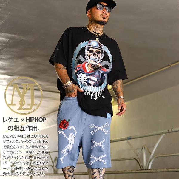LIVE MECHANICS 上下セット 半袖 ブランド Tシャツ ハーフパンツ 大きいサイズ ライ...