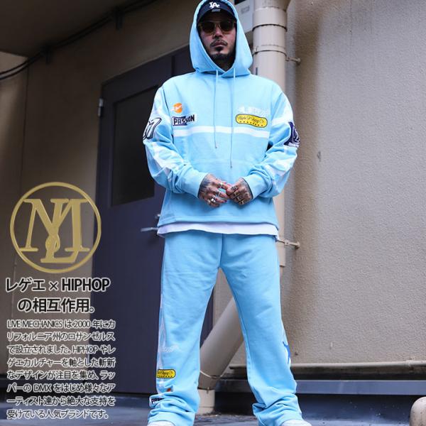 LIVE MECHANICS 上下セット ショート丈 長袖 フレアパンツ ブランド 大きいサイズ ラ...