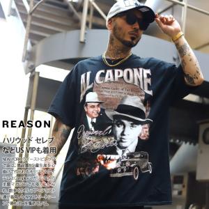 REASON × Al Capone Tシャツ 半袖 大きいサイズ アル・カポネ 限定 コラボ 公式グッズ リーズン 暗黒街 Scarface スカーフェイス ビッグシルエット｜weekindenim