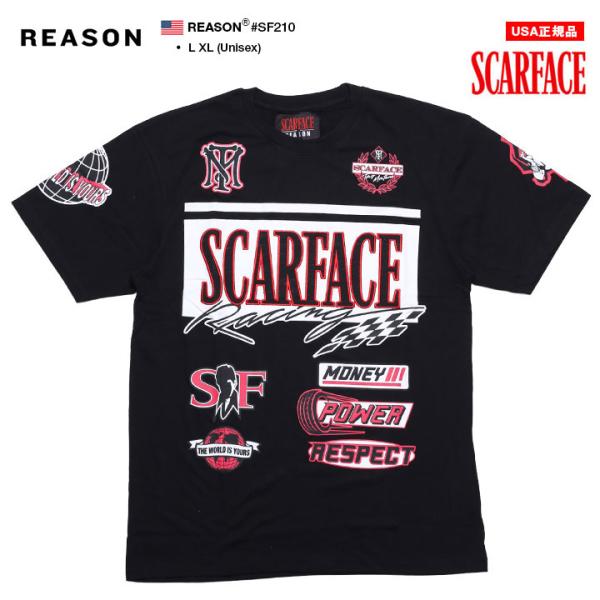 REASON × 映画 スカーフェイス Tシャツ 半袖 大きいサイズ Scarface 限定 コラボ...