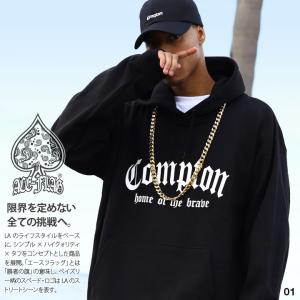 ACE FLAG パーカー ブランド スケボー 長袖 スウェット 裏起毛 大きいサイズ エースフラッグ フードパーカー Compton コンプトン ロゴ｜weekindenim