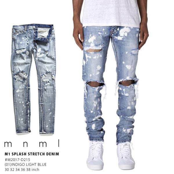 mnml ミニマル M1デニム ジーンズ ハイダメージ ハイブリーチ