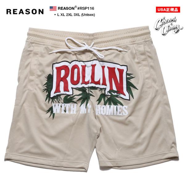 REASON × Cheech &amp; Chong ハーフパンツ バスパン 半ズボン 短パン 大きいサイ...