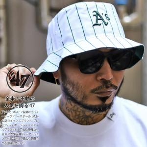 47 ハット バケットハット バケハ 帽子 hat オークランド アスレチックス MLB As ロゴ 47brand フォーティセブン サファリハット A's 刺繍 ストライプ チェック｜weekindenim