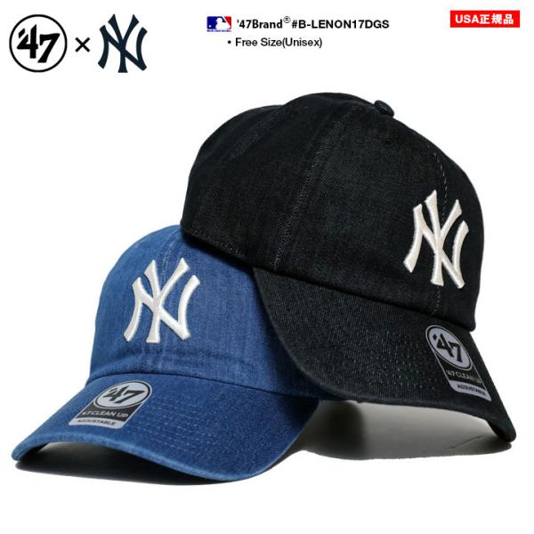 47 キャップ デニムキャップ ニューヨークヤンキース インディゴブルー 大きいサイズ MLB NY...