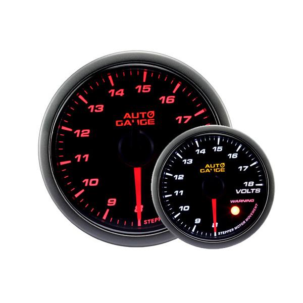 オートゲージ 電圧計 60Φ スモークレンズ ホワイト/アンバーLED ワーニング機能付 4