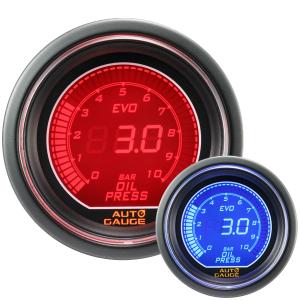 オートゲージ 油圧計 52Φ デジタルLCDディスプレイ ブルー/レッド 車 メーター AUTOGAUGE｜weimall
