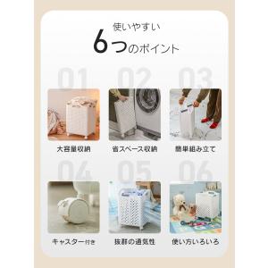 ランドリーバスケット スリム 折りたたみ メッ...の詳細画像2