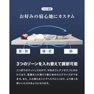 マットレス シングル 三つ折り 高反発マットレ...の詳細画像5
