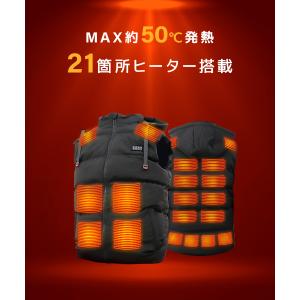 電熱ベスト フード付き モバイルバッテリー付き...の詳細画像1