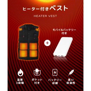 電熱ベスト フード付き モバイルバッテリー付き...の詳細画像2