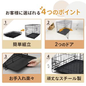 ペットケージ 折りたたみ Mサイズ 小型犬 中...の詳細画像2