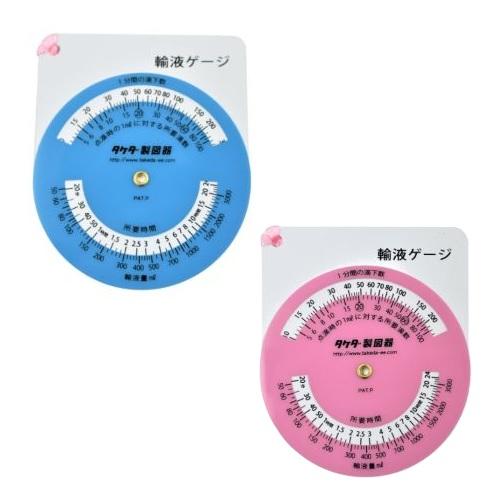 タケダ 輸液ゲージ 丸型 ブルー/ピンク 1個入