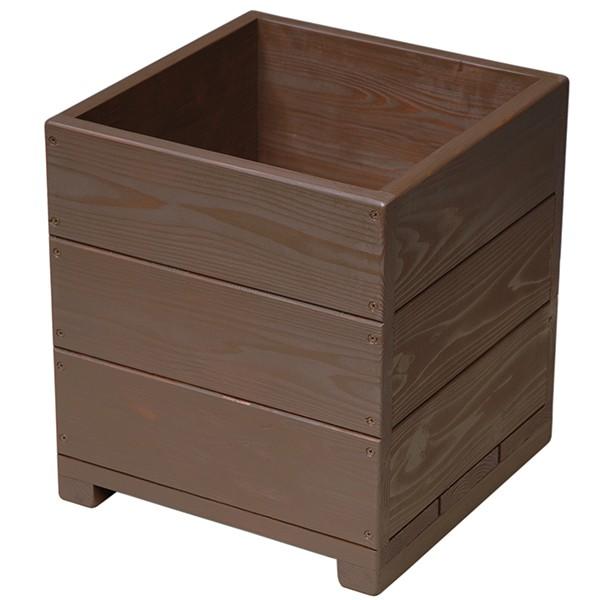 【国産木材・日本製】WelcomeWood 木製植木鉢 H12D-CB 12号 37cm角 高さ41...