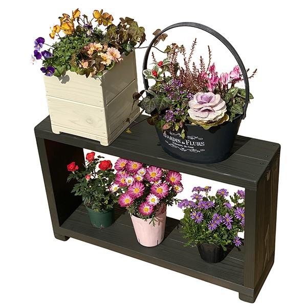 【完成品/日本製】WelcomeWood 木製フラワーラック WSR266M 2段 幅66×奥行18...