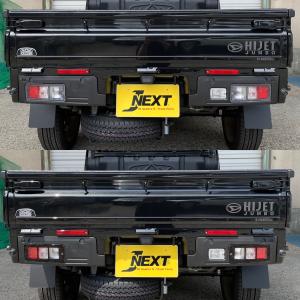 J-NEXT ダイハツ ハイゼットトラック/ハイゼットジャンボ MC後 (S500P/S510P) 用 スモーク テールレンズカバー 3連角穴タイプ  軽トラック 軽トラカスタム