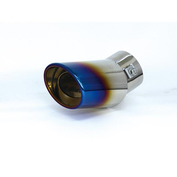 軽自動車 軽トラック 軽バン 小型車 下向きマフラー車 汎用 マフラーカッター シングル チタン風カ...