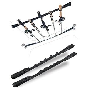 釣竿 車 収納 ロッドホルダー 天井 カーメイト ロッドベルト 釣り竿ベルト 釣り 保護ベルト 結びバンド 最大5本まで収納可能 車載用ロットホ