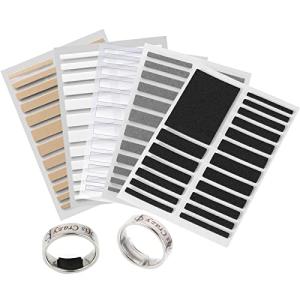 YFFSFDCリングテープ 5色5枚セットリングストッパー リングアジャスター テープ指輪 リング サイズ調節用（ブラック・ホワイト・グレー・透｜weleda