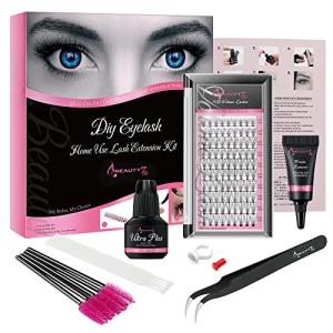 Beauty7 マツエク まつげエクステ セット セルフ用 全部入キット Cカール ボリュームラッシュ ミックス長さ 無刺激 グルー クリームリ