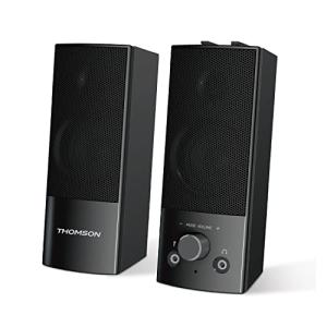 THOMSON pc スピーカー bluetooth USB給電式 3.5mm有線 aux接続可 ヘッドホン端子付き 小型 ゲーミングスピーカー