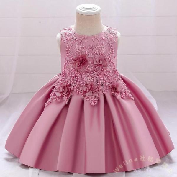 ベビードレス セレモニー白ワンピース リトルプリンセス Welina（株） 結婚式退院フォーマル70...