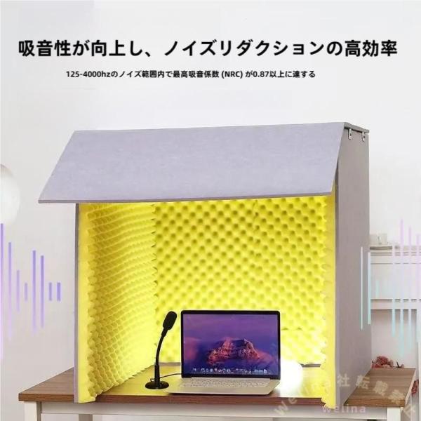 簡易防音室 防音ボックス 1人用 防音ブース 折りたたみ Welina 吸音パネル/遮音材 DIY騒...