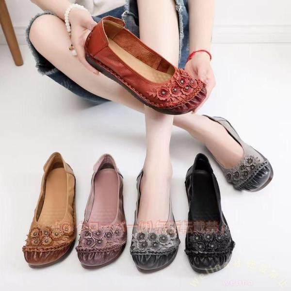 コンフォートパンプス レディース ローヒール 牛革 柔らかい 痛くない 履きやすい Welina（株...