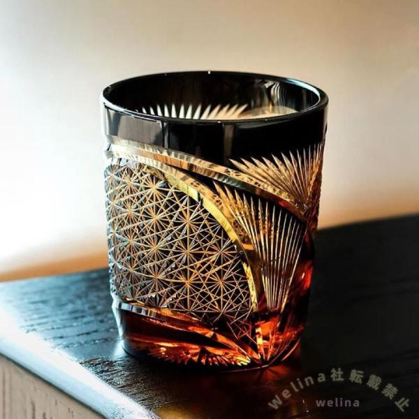 切子 冷酒杯 菊柄 高級グラス 手作り風 Welina ロックグラス ビール ウイスキー 250ml...