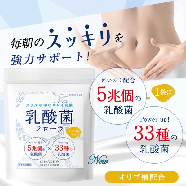 乳酸菌 サプリ フローラ ビフィズス菌 サプリメント オリゴ糖 5兆個 33種類の乳酸菌 体内環境 ...