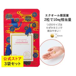 エクオール 大豆イソフラボン サプリ パウチ 飲みやすい 10mg ダイセル ウェルメソッド  国内製造 WELLMETHODソイエクオール3袋セット